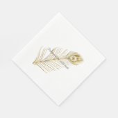 Serviette En Papier Plumes Peacock Glam Or (Coin)