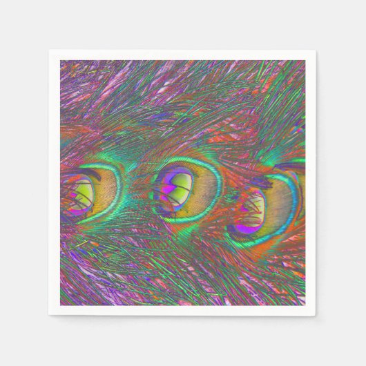 Serviette En Papier Plumes Peacock Tinsel de Noël (Devant)