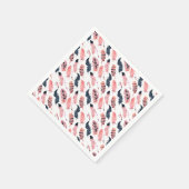 Serviette En Papier Plumes rose Boho (Coin)