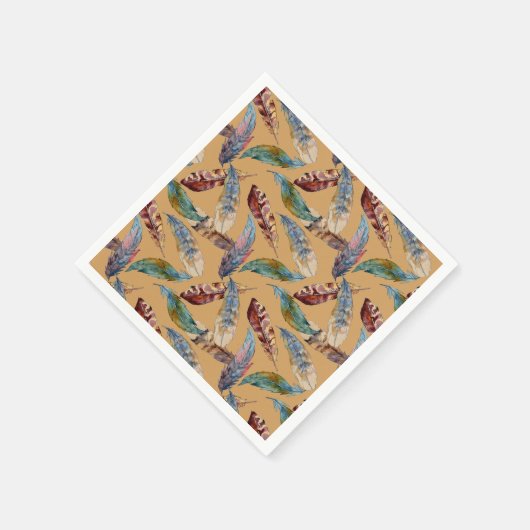 Serviette En Papier Plumes tumultueuses (Coin)