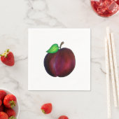Serviette En Papier Plums mûrs Été Purple Plum Illustration (En situation)