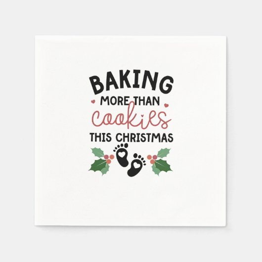 Serviette En Papier Plus que des biscuits à Noël Grossesse (Devant)