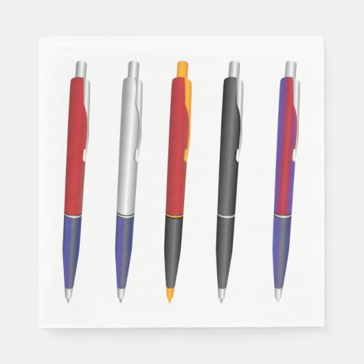 Serviette En Papier Plusieurs stylos (Devant)