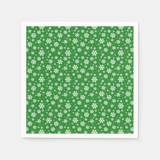 Serviette En Papier Pneus blancs sur le Motif d'hiver vert (Devant)