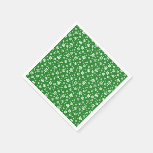 Serviette En Papier Pneus blancs sur le Motif d'hiver vert (Coin)