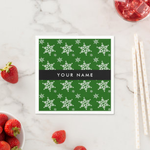 Serviette En Papier Pneus blancs, Vert, Votre nom, Personnaliser