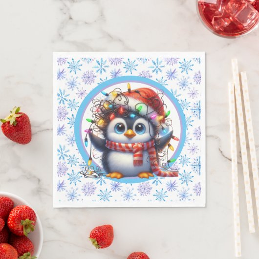Serviette En Papier Pneus Et Pingouin (En situation)