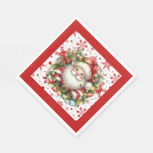 Serviette En Papier Pneus Rouges Et Papier Père Noël (Coin)