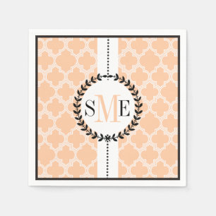 Serviette En Papier Poche, blanc quatrefoil motif mariage