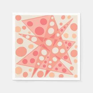 Serviette En Papier Poche et corail formes abstraites