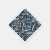 Serviette En Papier Poche Et Tresses En Denim Distressé Sombre (Coin)