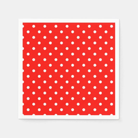 Serviette En Papier Poche rouge et blanc point glamour moderne (Devant)