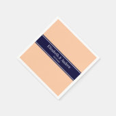Serviette En Papier Poche solide, Nom de ruban bleu marine Monogramme (Coin)