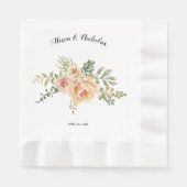 Serviette En Papier Pocher aquarelle cactus fleurs mariage floral (Devant)