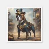 Serviette En Papier Poches mécaniques : Steampunk Staffordshire Terrie (Devant)