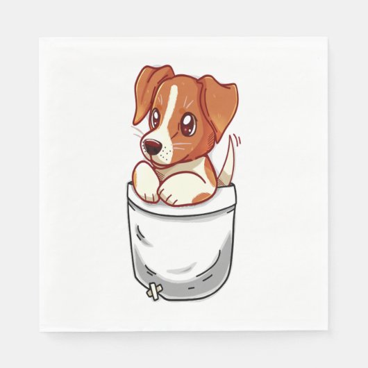 Serviette En Papier Pocket Cute Jack Russell Terrier (Devant)