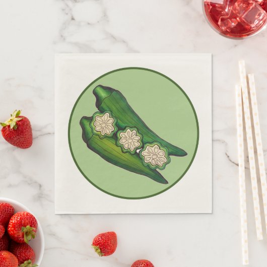 Serviette En Papier Pods Okra Veggie Veggie Gumbo Southern Food (En situation)