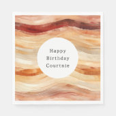 Serviette En Papier Poeach Dusty Cream Waves Birthday (Devant)