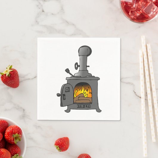 Serviette En Papier Poêle à bois (En situation)