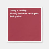 Serviette En Papier Poème Haiku moderne Minimal Bourgogne Thanksgiving (Devant)