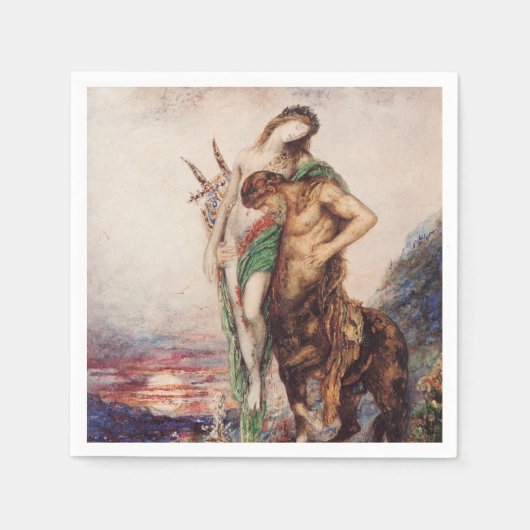 Serviette En Papier Poète mort porté par un Centaur (coucher du soleil (Devant)