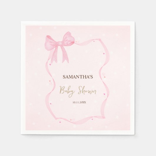 Serviette En Papier Poignée à la main Bow Elegant Frame Dots (Devant)