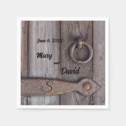 Serviette En Papier Poignée de porte de cave Mariage Papier serviettes (Devant)