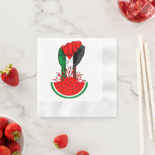 Serviette En Papier Poing de résistance palestinienne sur le symbole d
