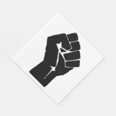 Serviette En Papier Poing noir levé - Manifestation de résistance (Coin)