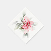 Serviette En Papier Poinsettia aquarelle branches hiver cla (Coin)