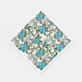 Serviette En Papier Poinsettia Bleue Et Pin (Coin)