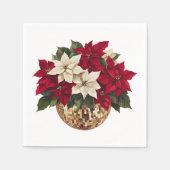 Serviette En Papier Poinsettia et Disco Ball Plaque en papier (Devant)