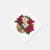 Serviette En Papier Poinsettia et Disco Ball Plaque en papier (Coin)