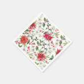 Serviette En Papier Poinsettia et Paperwhite Noël motif floral (Coin)