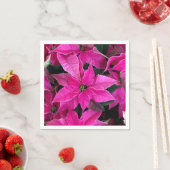 Serviette En Papier Poinsettia rose foncé (En situation)