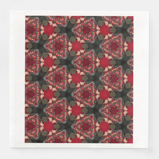 Serviette En Papier Poinsettia Trifecta Dessin Abstrait (Devant)