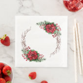 Serviette En Papier Poinsettia vintage (En situation)