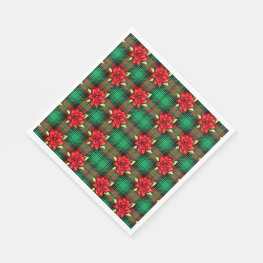 Serviette En Papier Poinsettias Et Serviettes (Coin)