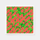 Serviette En Papier Poinsettias rouges et Holly vertes (Devant)