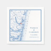 Serviette En Papier Point Agréable New Jersey Carte Mariage élégant (Devant)
