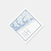 Serviette En Papier Point Agréable New Jersey Carte Mariage élégant (Coin)