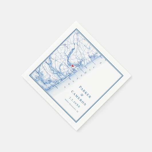 Serviette En Papier Point Agréable New Jersey Carte Mariage élégant (Coin)