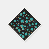 Serviette En Papier Point Confetti Or Bleu turquoise (Coin)