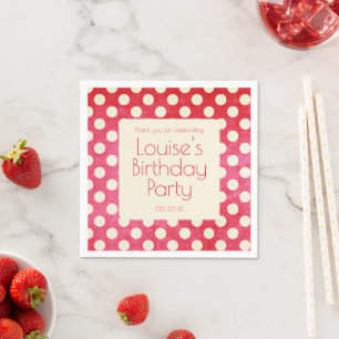 Serviette En Papier Point Polka blanc rouge