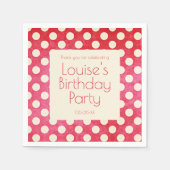 Serviette En Papier Point Polka blanc rouge (Devant)