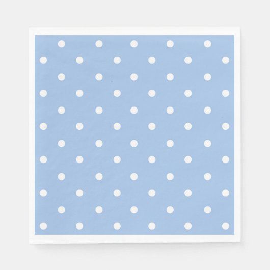 Serviette En Papier Point Polka bleu et blanc (Devant)