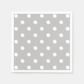 Serviette En Papier Point Polka gris (Devant)
