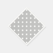 Serviette En Papier Point Polka gris (Coin)
