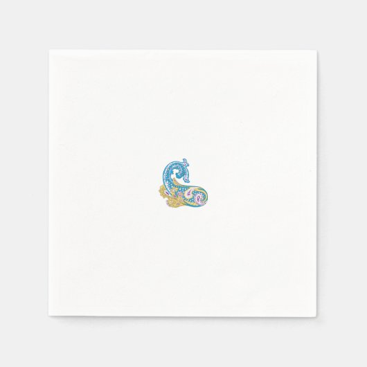 Serviette En Papier Point, Sherpa Blue, Design de sable doré (Devant)