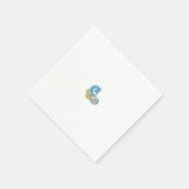 Serviette En Papier Point, Sherpa Blue, Design de sable doré (Coin)
